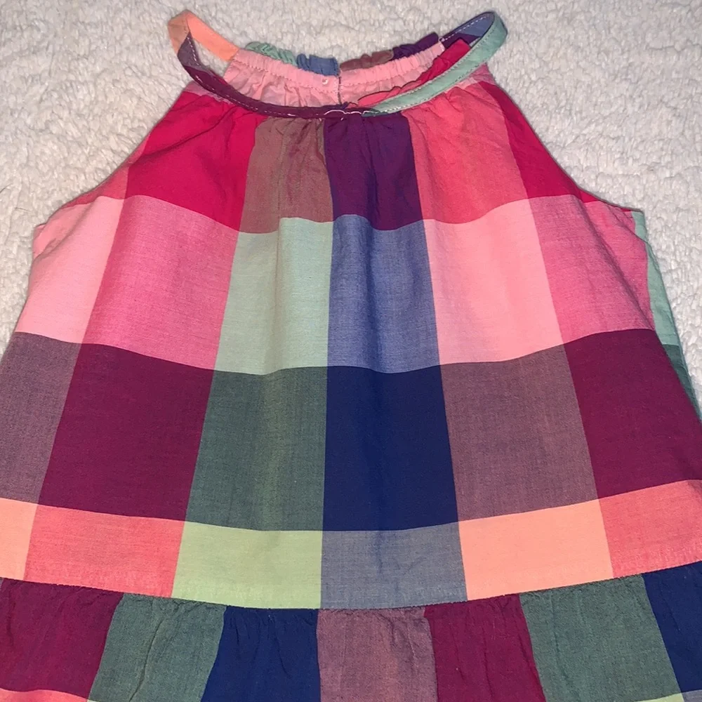 GAP 4 Checkered Green Blue Pink Sundress EUC Dress